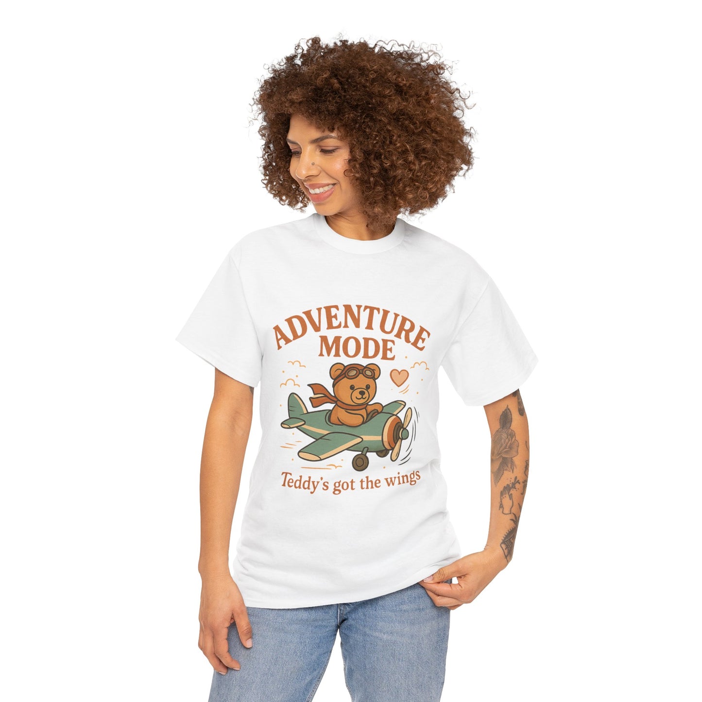 Adventure Mode Teddy Bear Unisex Heavy Cotton Tee