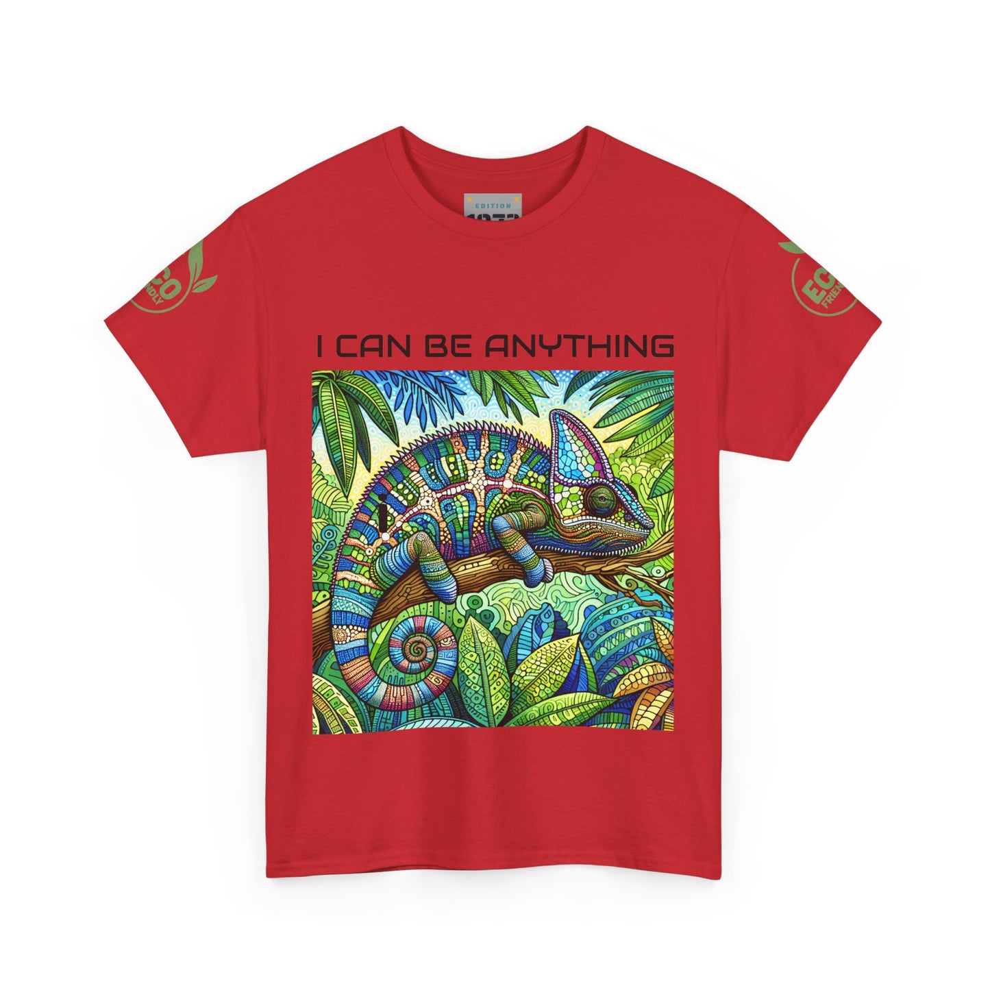 Colorful Chameleon Unisex Heavy Cotton Tee - "I Can Be Anything" Design