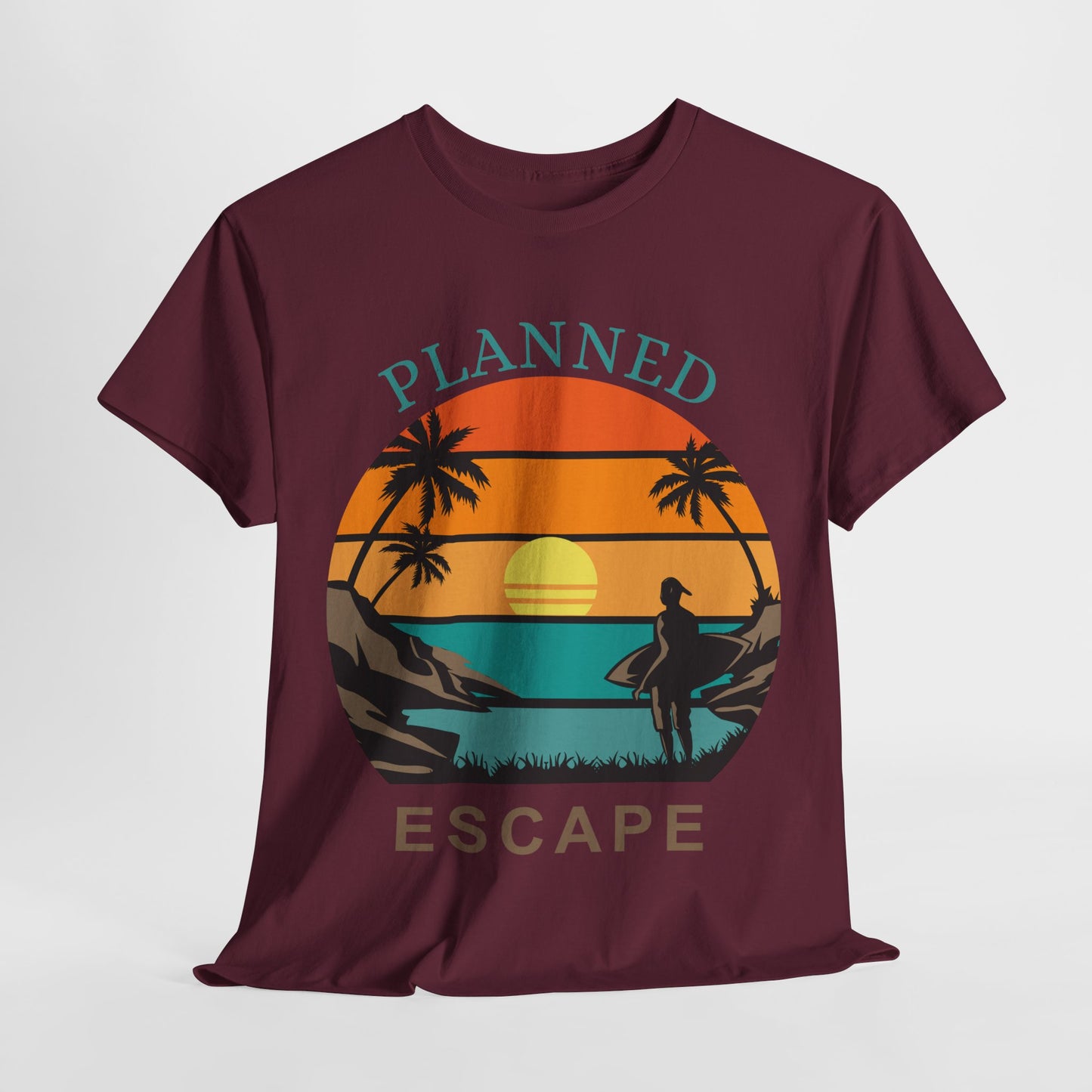 Planned Escape Unisex Heavy Cotton Tee - Perfect for Beach Lovers and Vacation Vibes