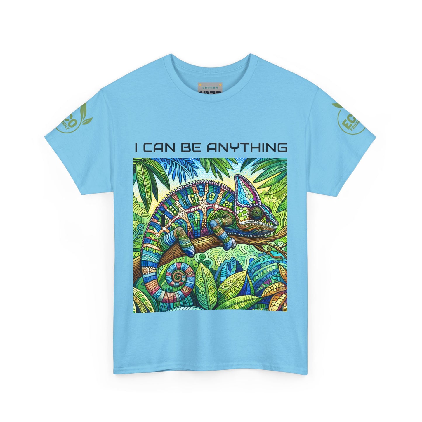 Colorful Chameleon Unisex Heavy Cotton Tee - "I Can Be Anything" Design