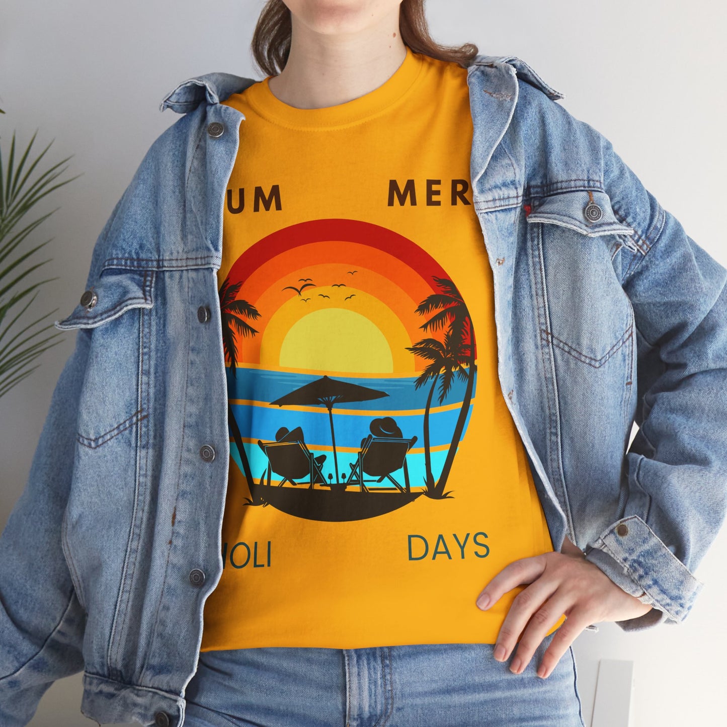 Summer Holidays Unisex Heavy Cotton Tee - Beach Vibes Graphic Shirt