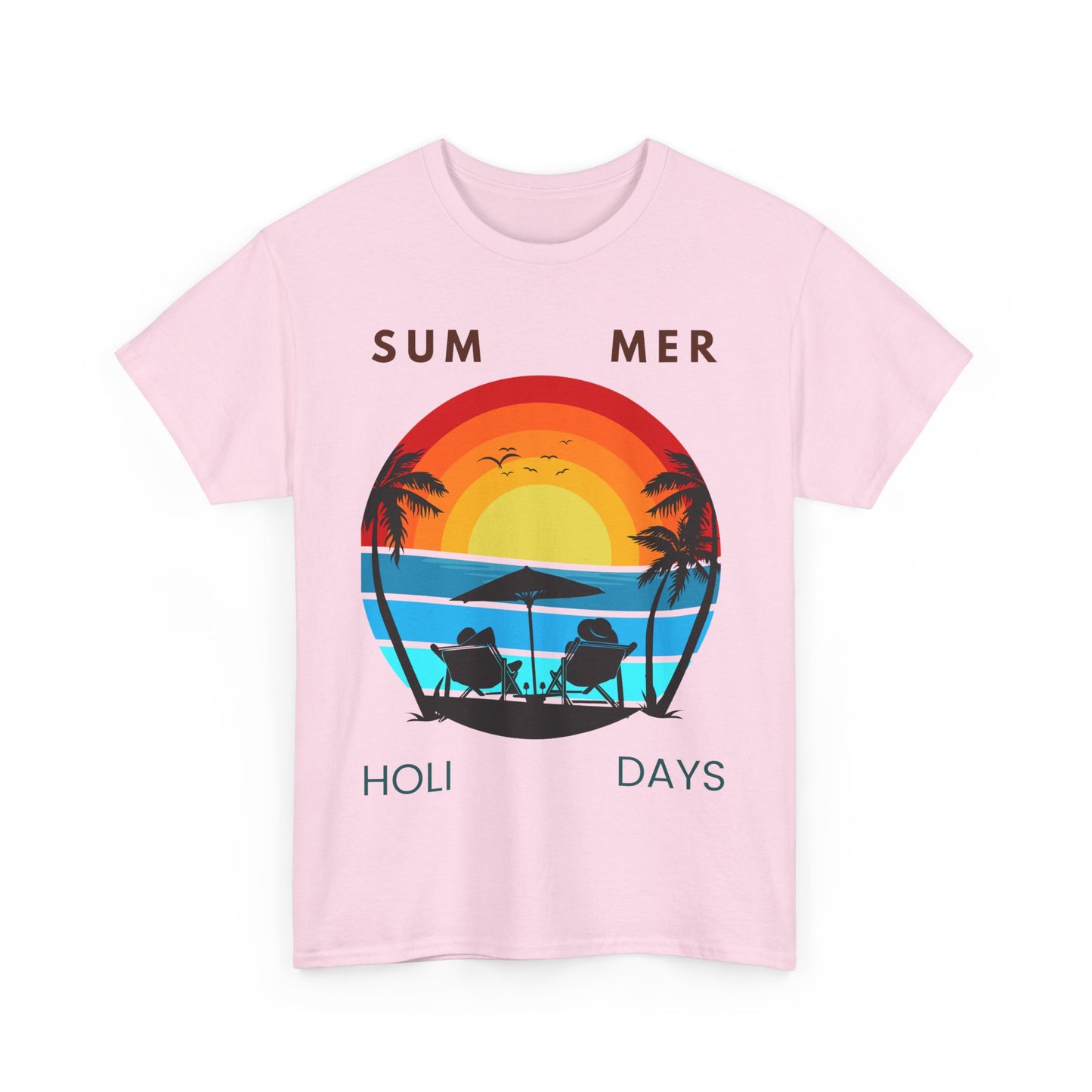 Summer Holidays Unisex Heavy Cotton Tee - Beach Vibes Graphic Shirt