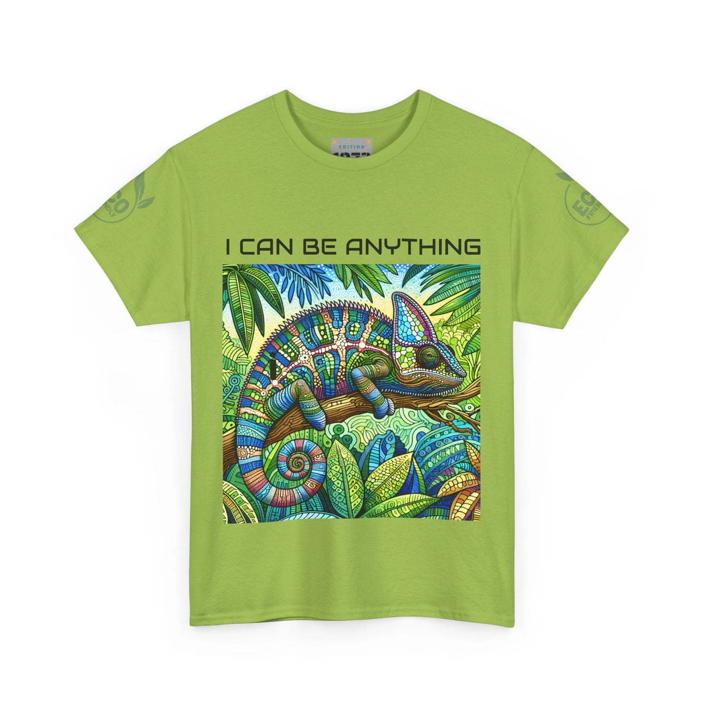 Colorful Chameleon Unisex Heavy Cotton Tee - "I Can Be Anything" Design