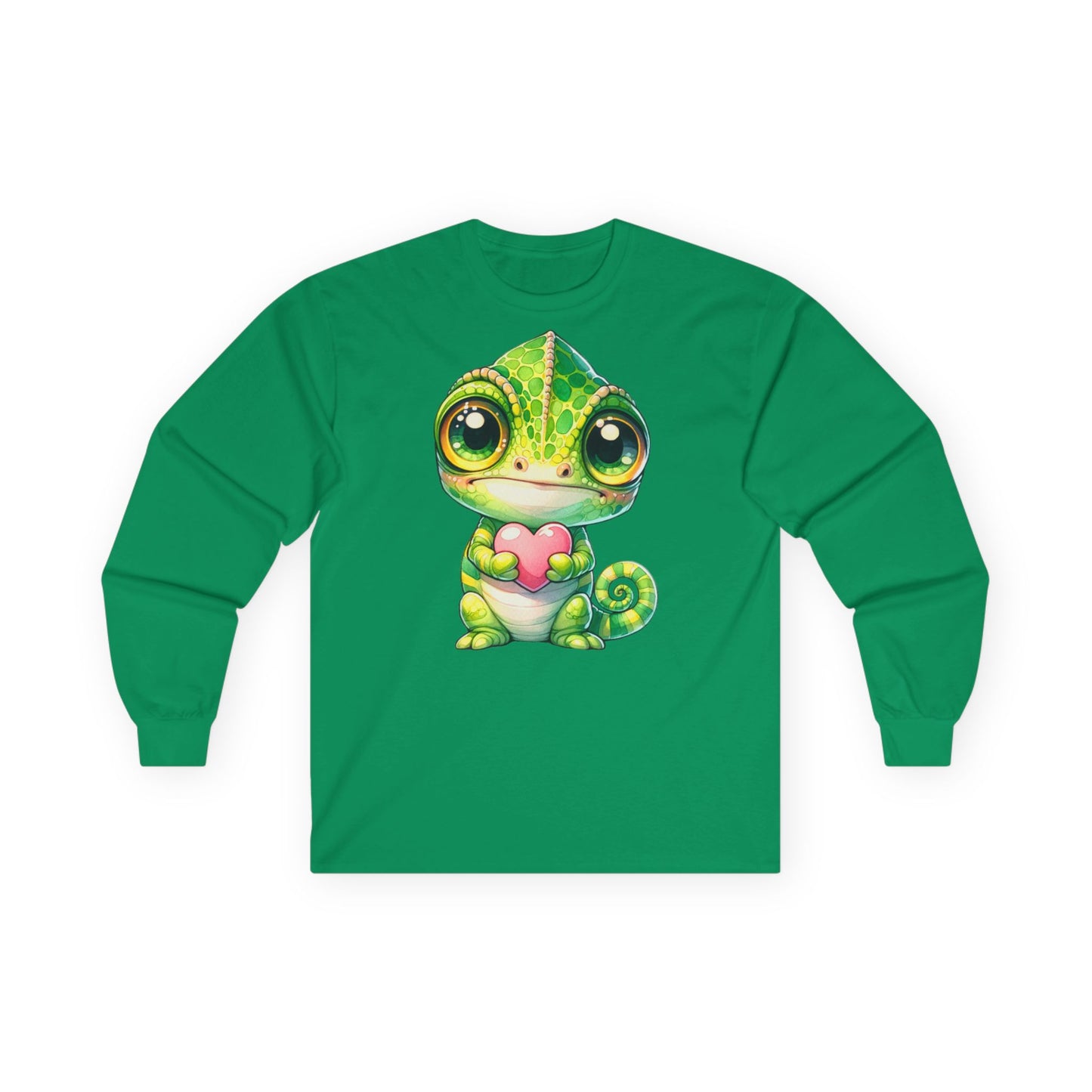 Cute Chameleon Long Sleeve Tee for Animal Lovers