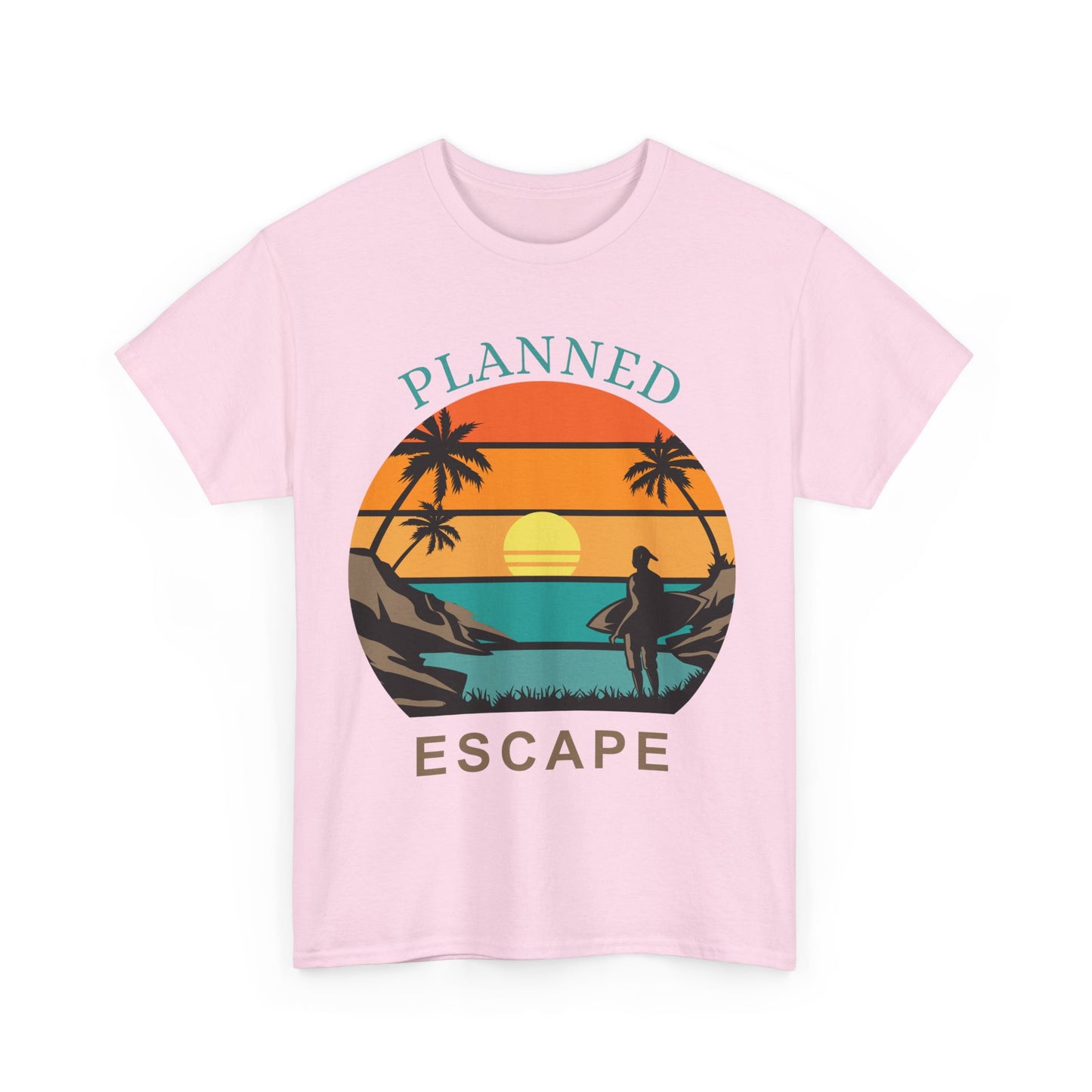 Planned Escape Unisex Heavy Cotton Tee - Perfect for Beach Lovers and Vacation Vibes