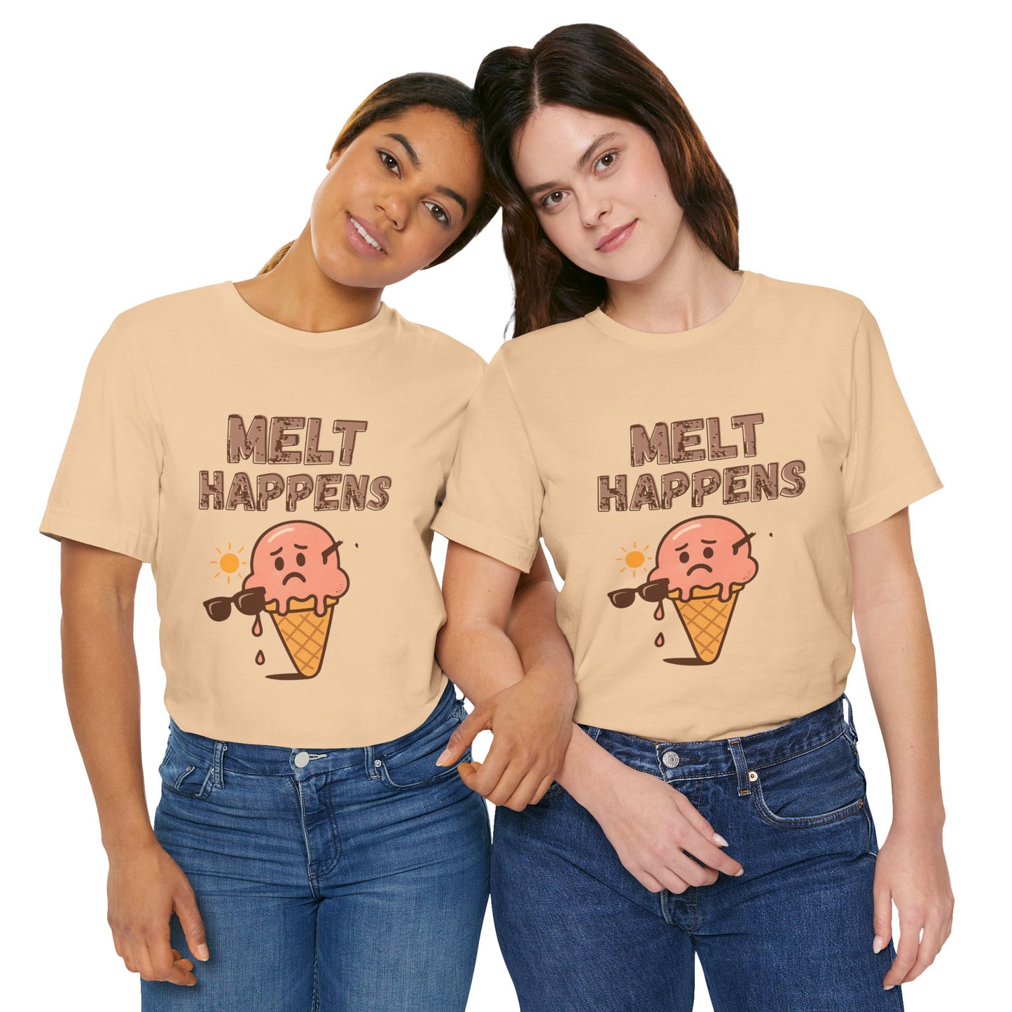 Melt Happens Ice Cream Tee - Fun Unisex Short Sleeve Shirt