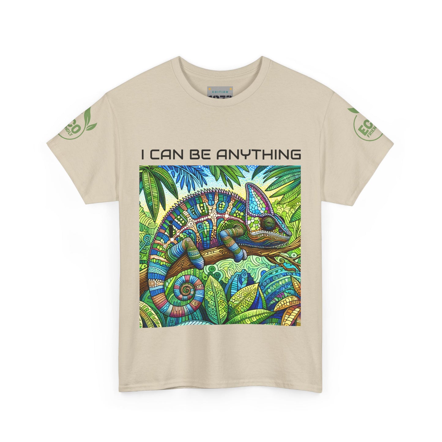 Colorful Chameleon Unisex Heavy Cotton Tee - "I Can Be Anything" Design