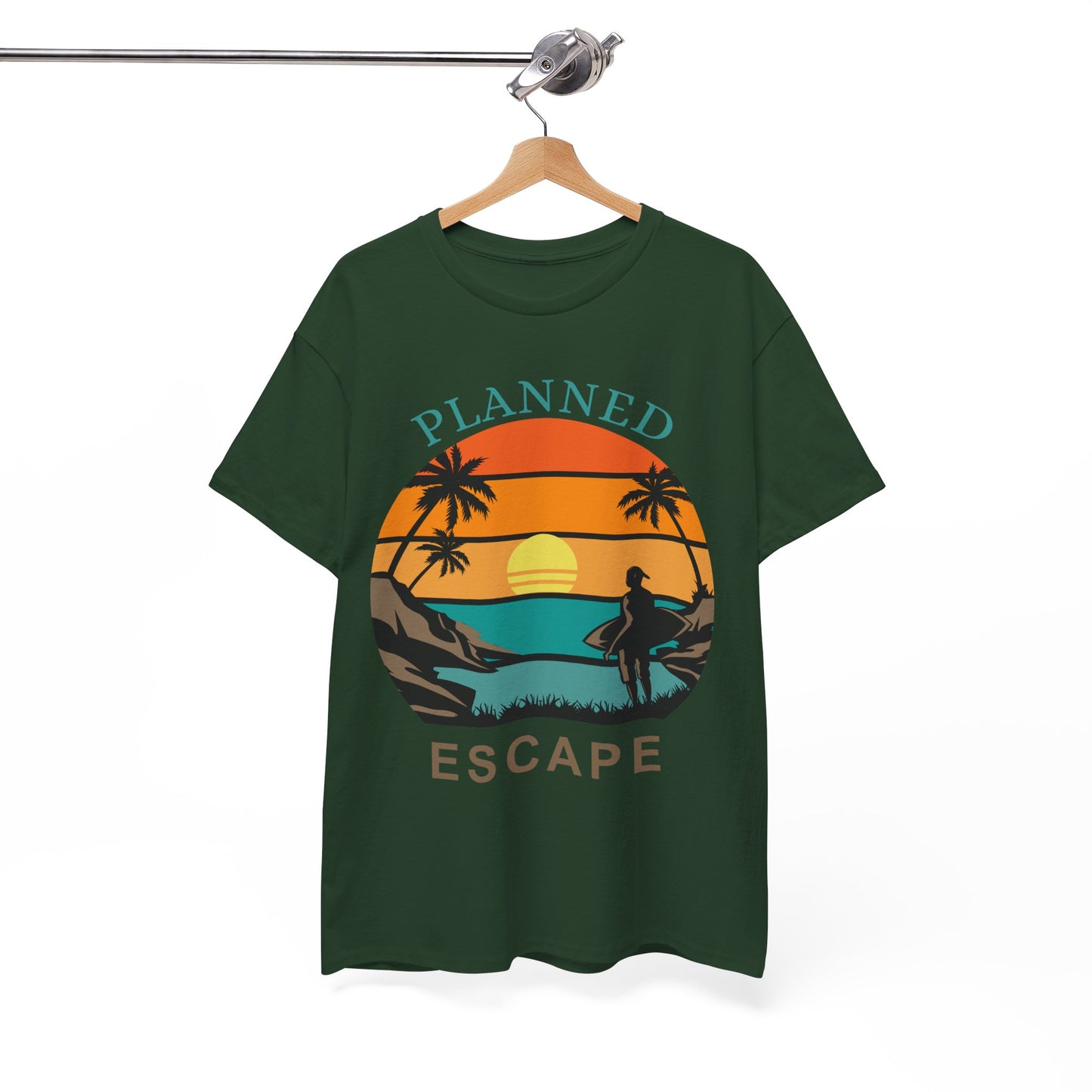 Planned Escape Unisex Heavy Cotton Tee - Perfect for Beach Lovers and Vacation Vibes