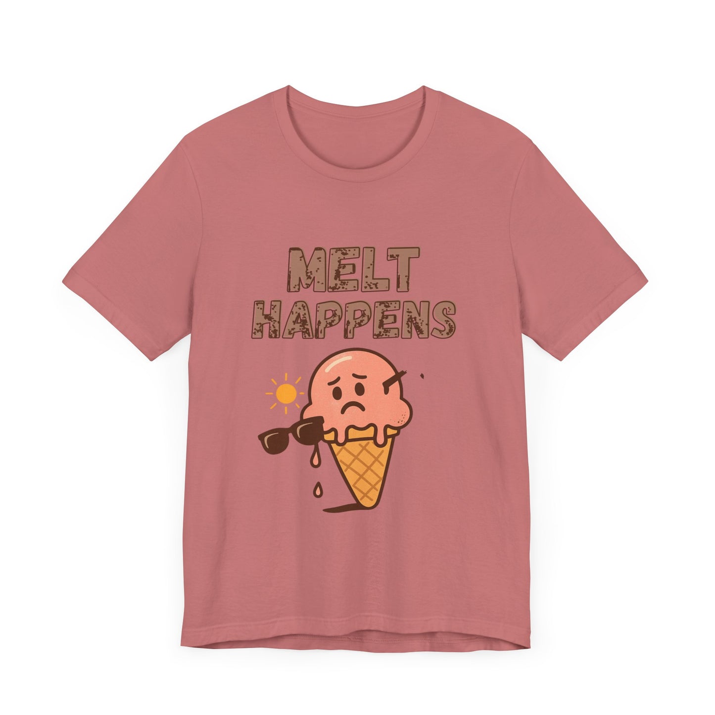 Melt Happens Ice Cream Tee - Fun Unisex Short Sleeve Shirt