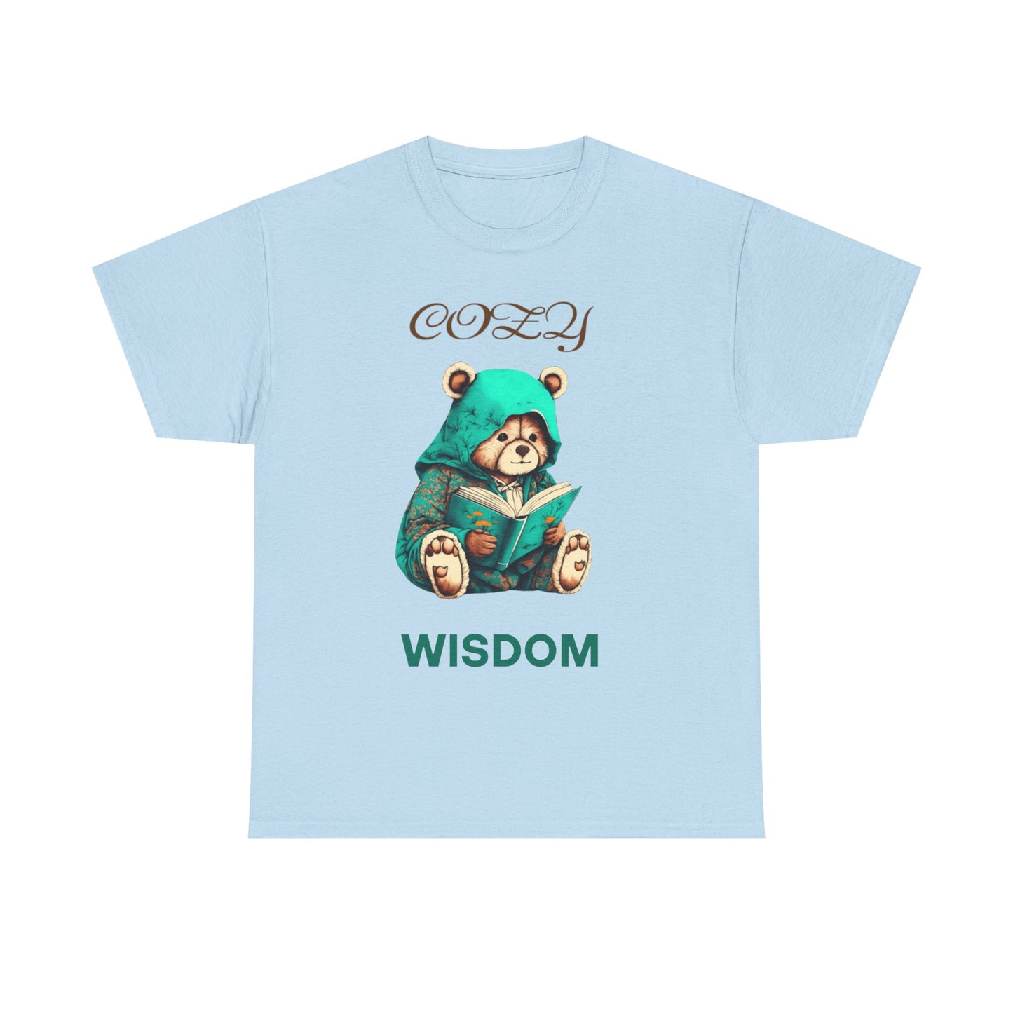 Cozy Wisdom Bear Tee | Unisex Heavy Cotton, Cute Animal Shirt, Perfect Gift for Book Lovers, Relaxed Vibe, Casual Style