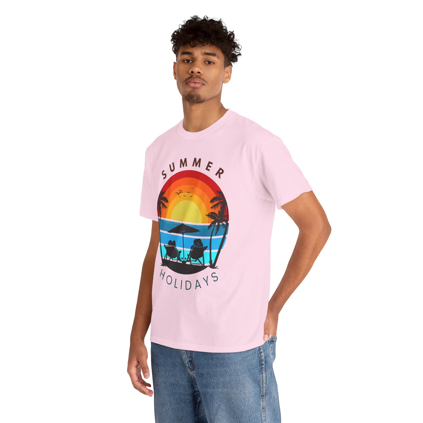 Summer Holidays Unisex Heavy Cotton Tee - Relaxing Beach Vibes Shirt