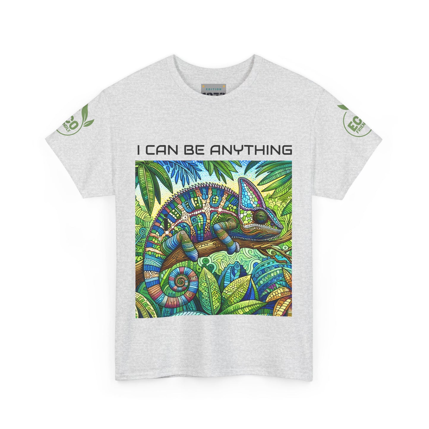 Colorful Chameleon Unisex Heavy Cotton Tee - "I Can Be Anything" Design