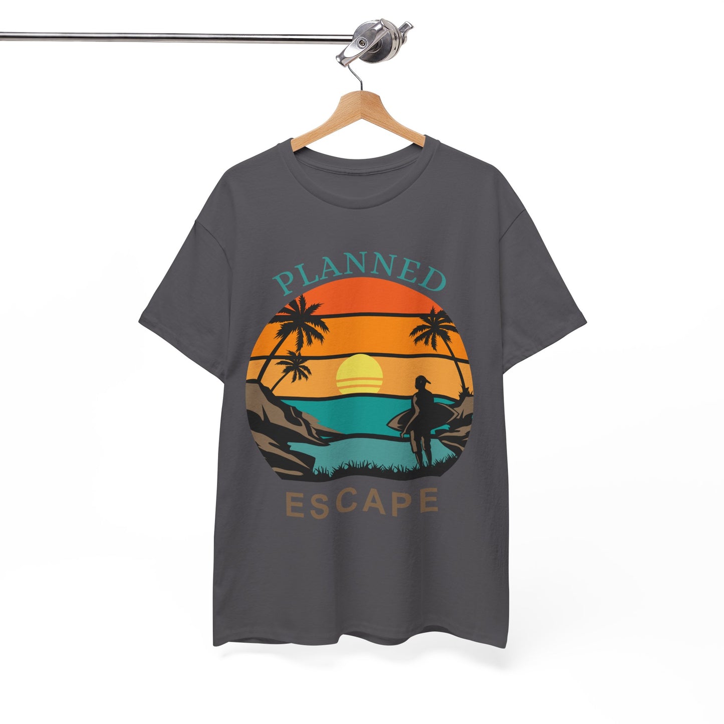 Planned Escape Unisex Heavy Cotton Tee - Perfect for Beach Lovers and Vacation Vibes