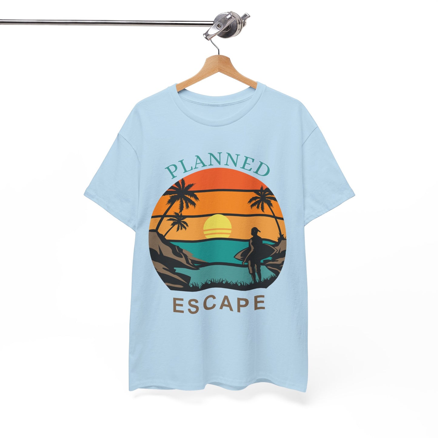 Planned Escape Unisex Heavy Cotton Tee - Perfect for Beach Lovers and Vacation Vibes