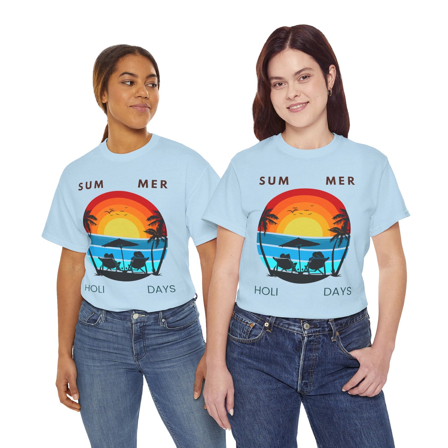 Summer Holidays Unisex Heavy Cotton Tee - Beach Vibes Graphic Shirt