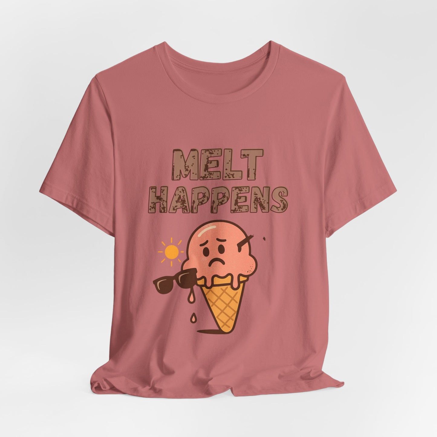 Melt Happens Ice Cream Tee - Fun Unisex Short Sleeve Shirt