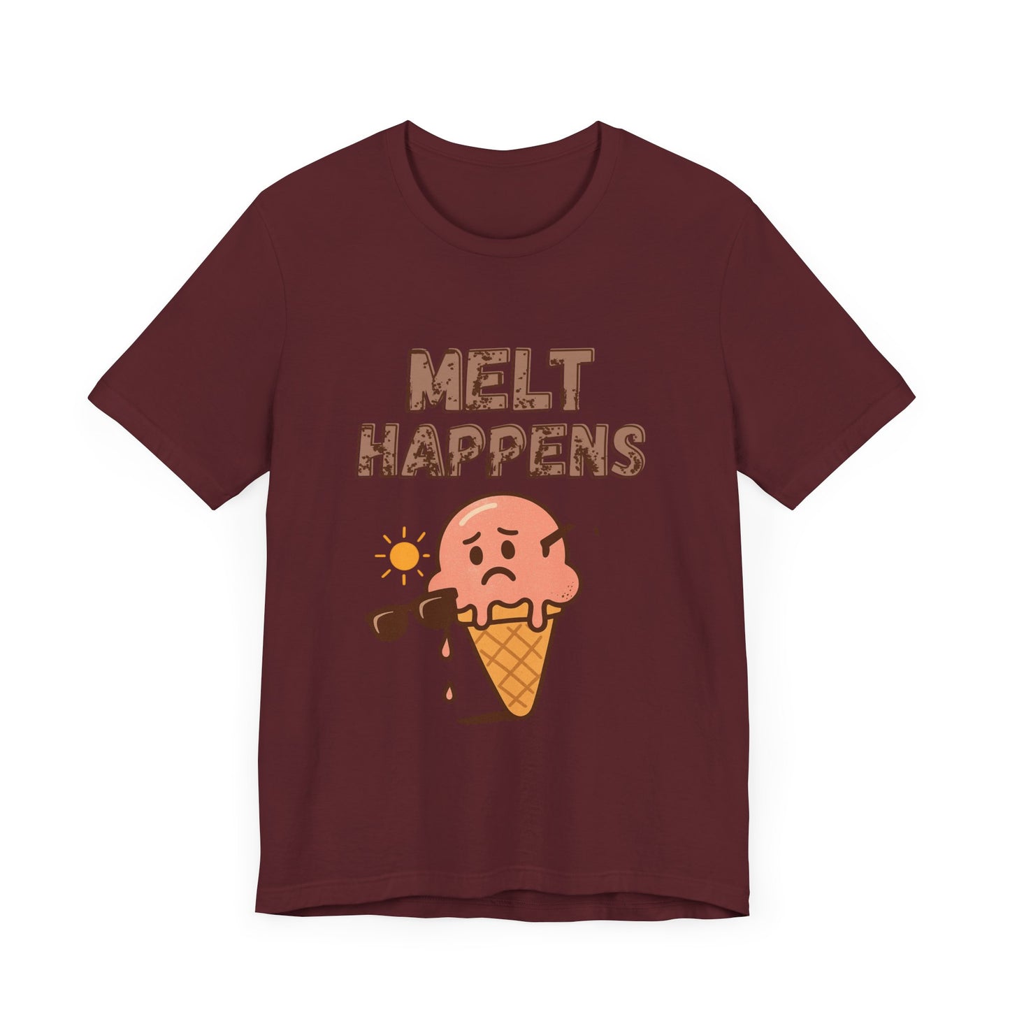 Melt Happens Ice Cream Tee - Fun Unisex Short Sleeve Shirt