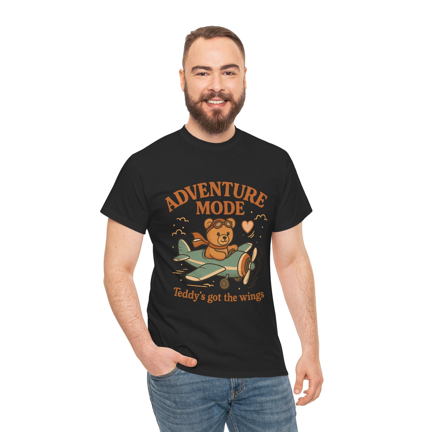 Adventure Mode Teddy Bear Unisex Heavy Cotton Tee