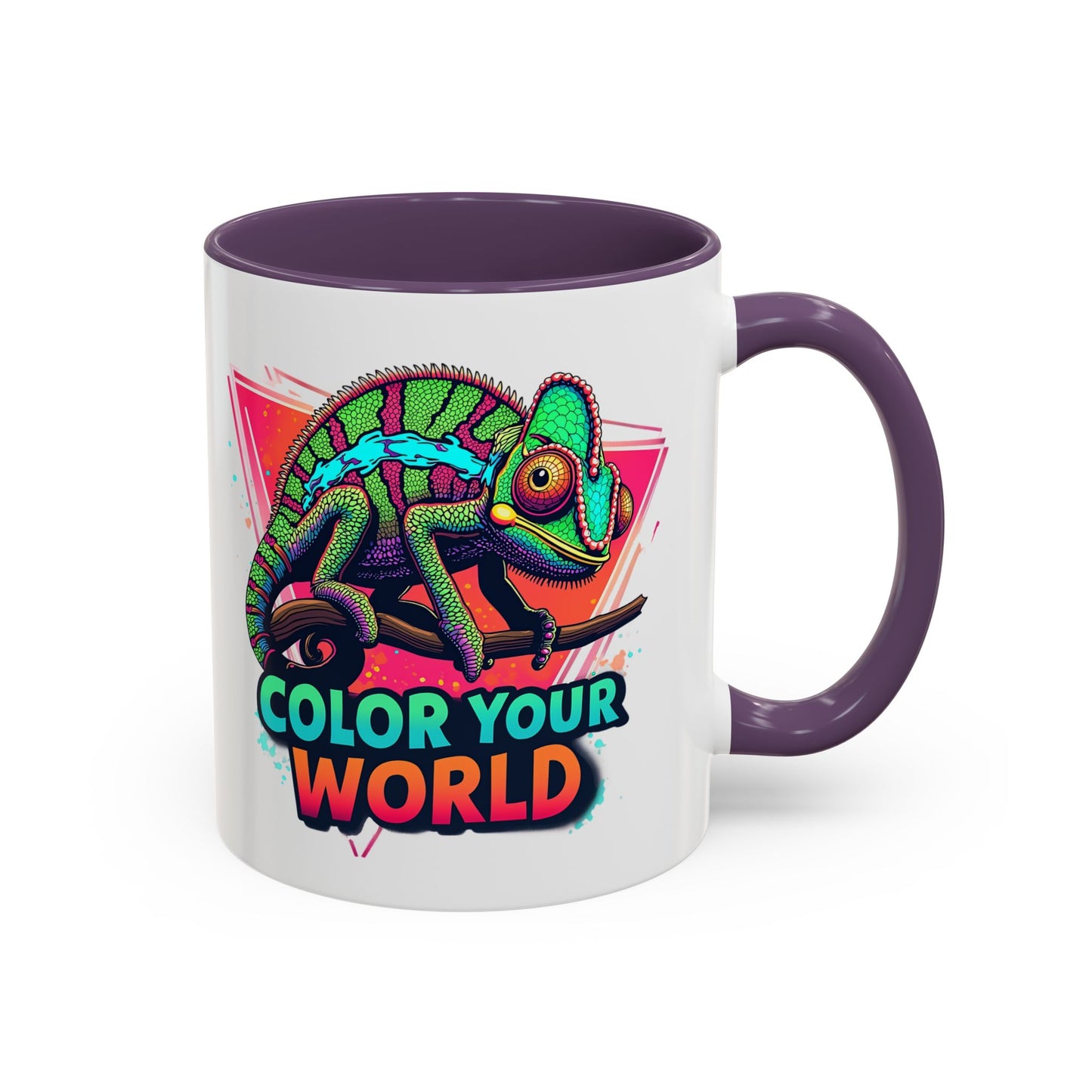 Vibrant Color Your World Coffee Mug - Fun Chameleon Design for Creative Souls