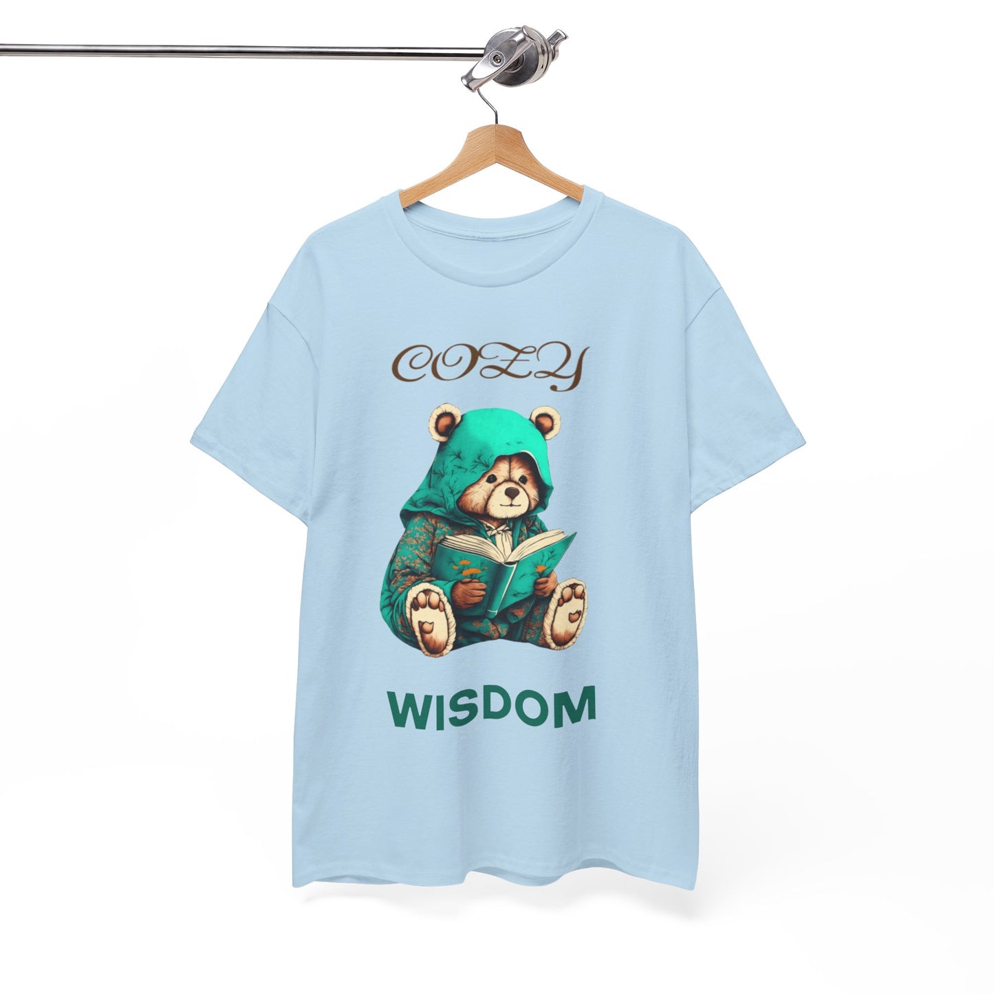 Cozy Wisdom Bear Tee | Unisex Heavy Cotton, Cute Animal Shirt, Perfect Gift for Book Lovers, Relaxed Vibe, Casual Style