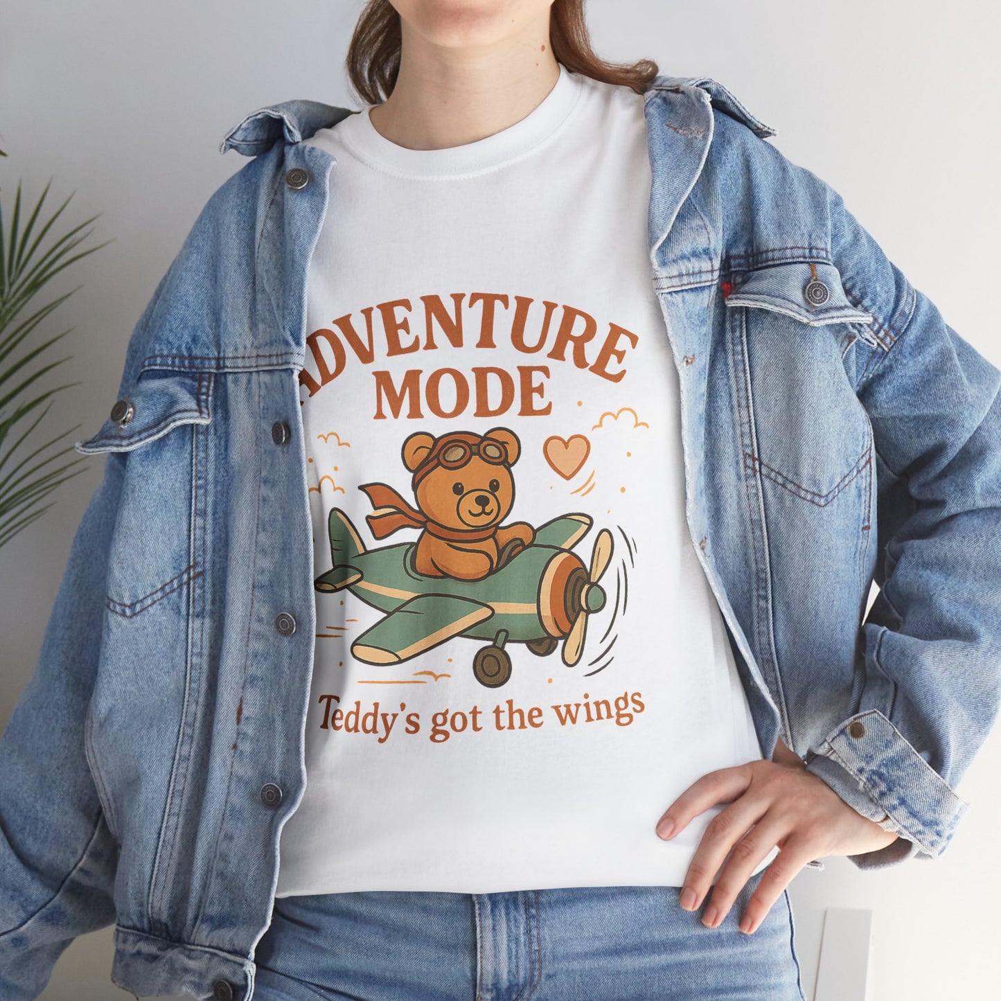 Adventure Mode Teddy Bear Unisex Heavy Cotton Tee