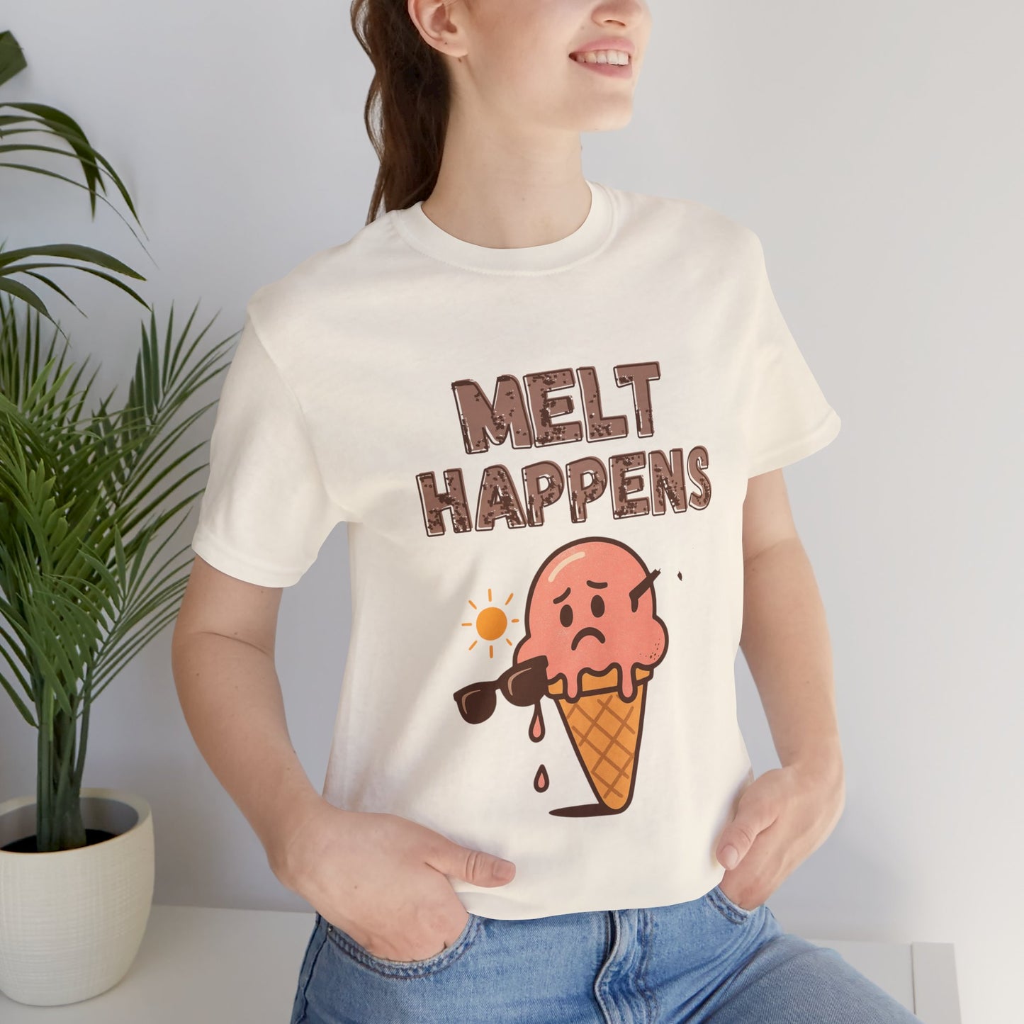 Melt Happens Ice Cream Tee - Fun Unisex Short Sleeve Shirt