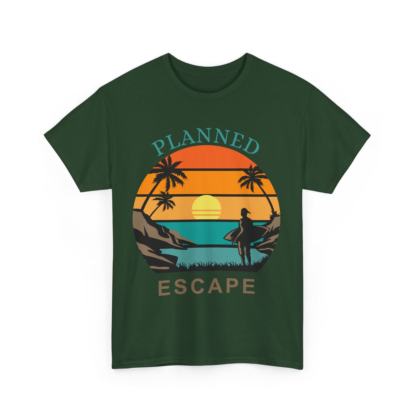 Planned Escape Unisex Heavy Cotton Tee - Perfect for Beach Lovers and Vacation Vibes